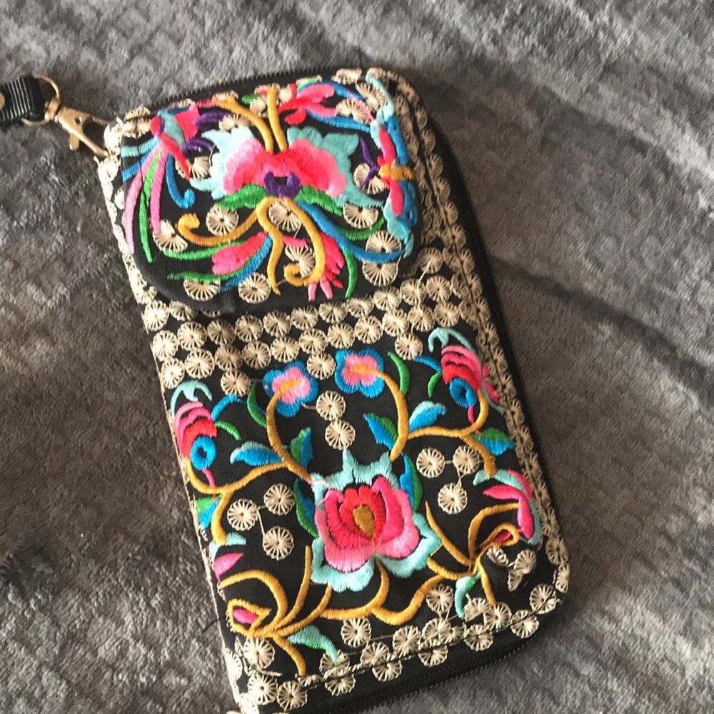 Black with pink flowers